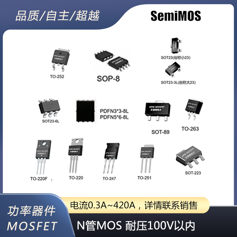 低壓MOS N管 耐壓100V以下